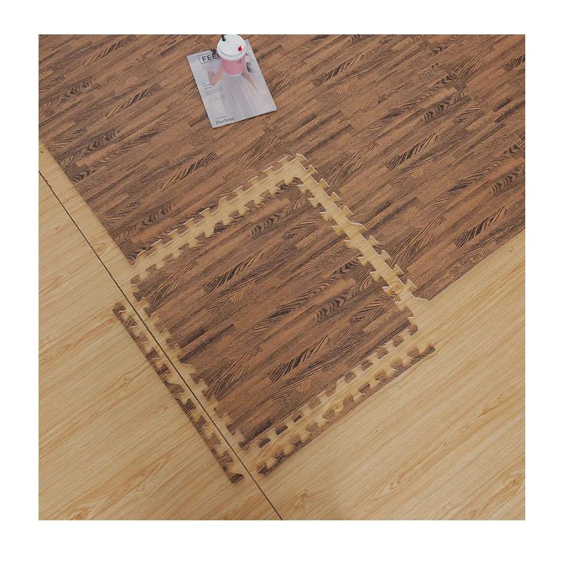 Superior Quality Newest Wood Grain Foam Puzzle Play Mat Anti Slip Eva Foam Printed Mat