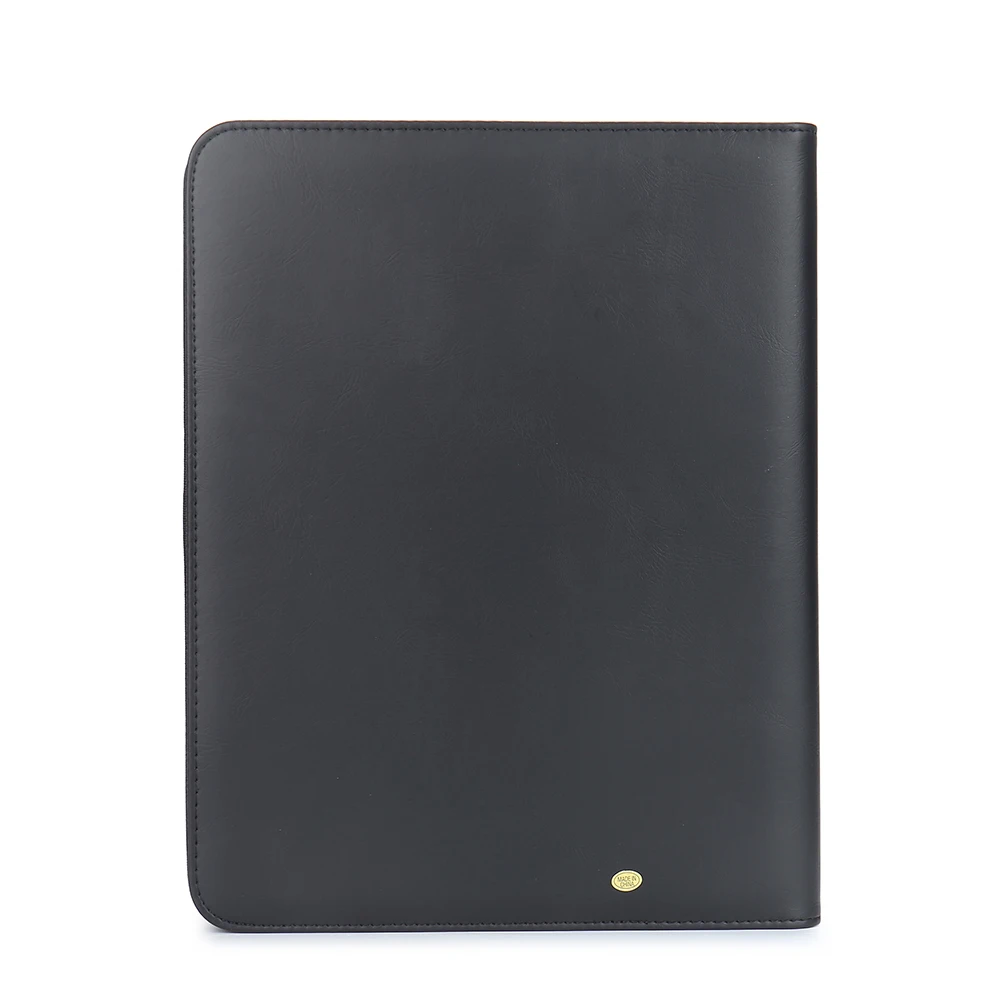 Embossed Leather Portifolio Folder a4 Size Certificate Folder Files Portfolio Organizer With Zipper