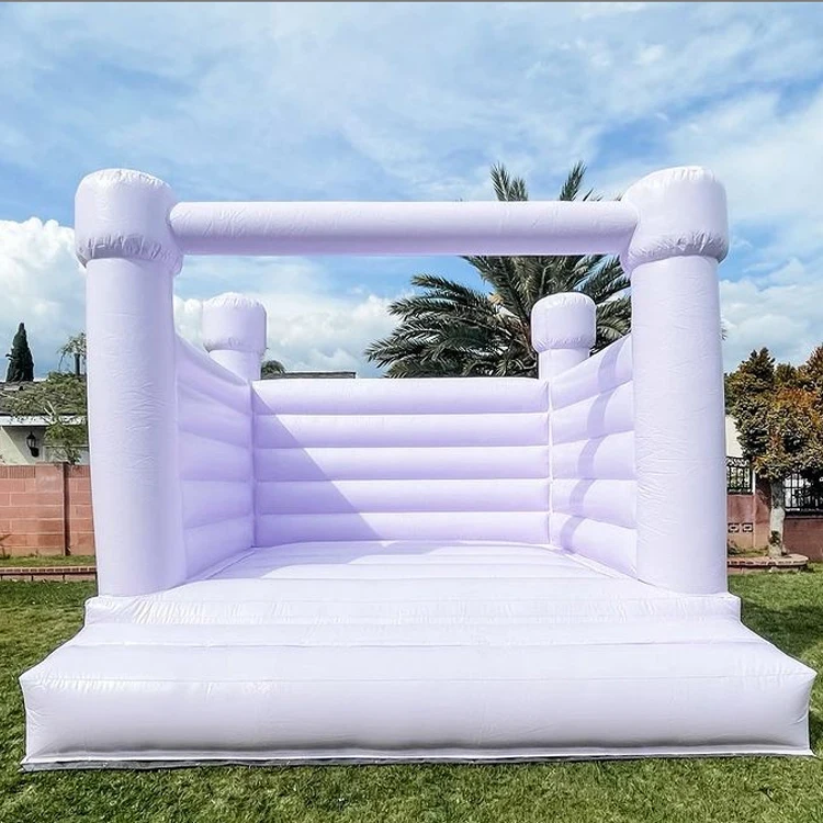 Pastel pink blue bounce house white inflatable wedding bouncy