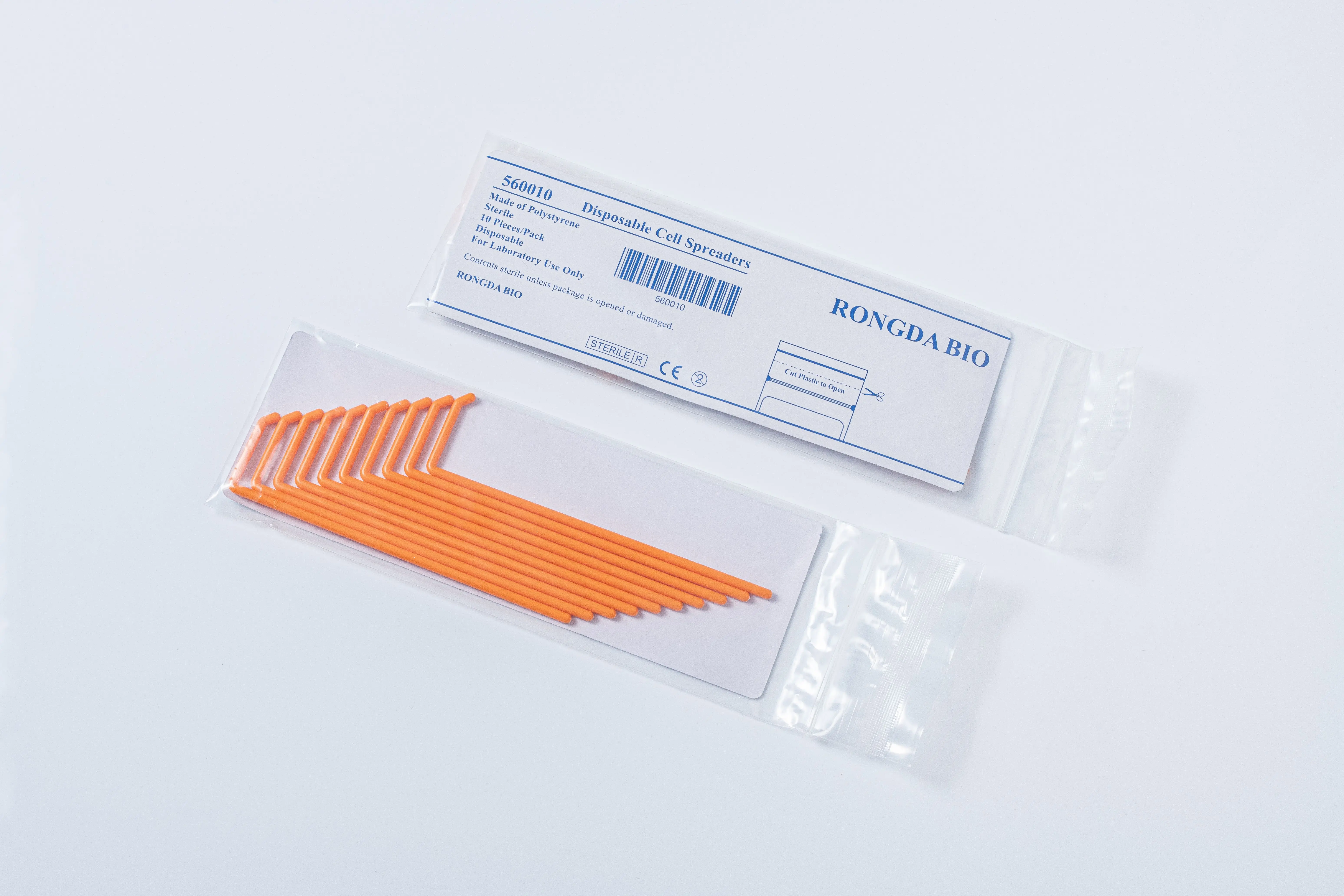 AMNGENT  plastic lab use Sterile Orange Laboratory L-Shape Cell Spreaders