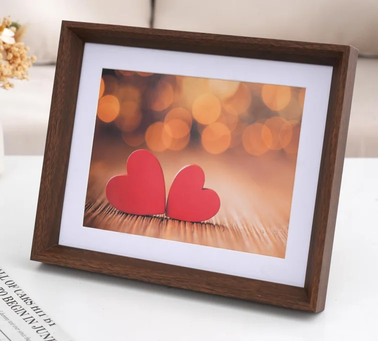 11x14 dark wood picture frames Solid Wood Photo Frame Solid Wood, Album & Accessories with White Mat Wholesale