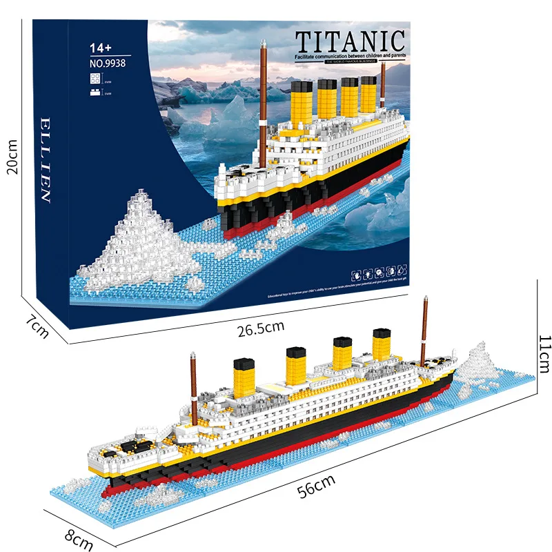 Titanic Micro Mini Building Blocks Set, 1700+Pcs Ship Model Building Bricks, 3D Puzzle Sets DIY Educational Toys Gift for Adults