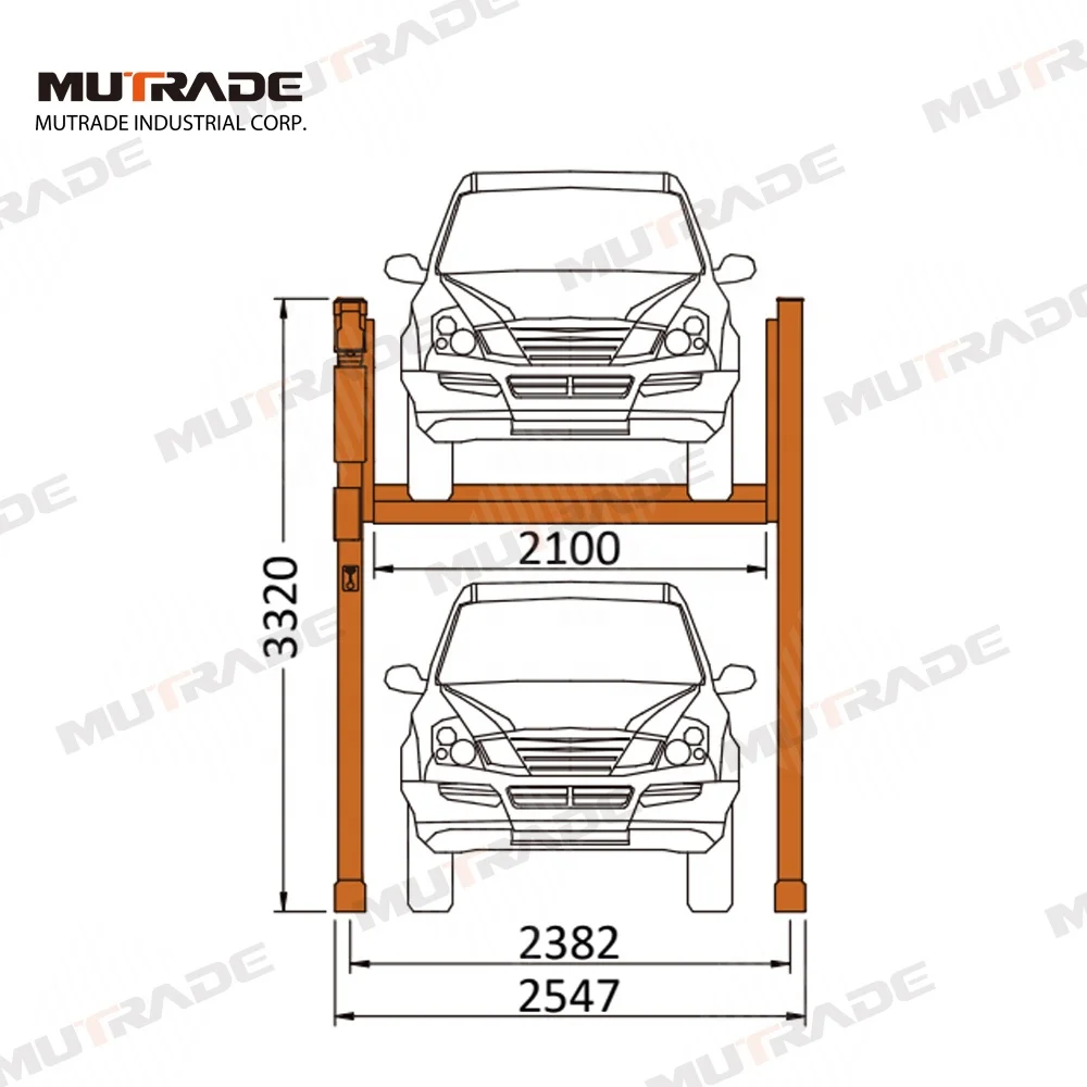 Double Post Vertical Parking Lift Elevator Valet Parking Indoor Outdoor Parking system
