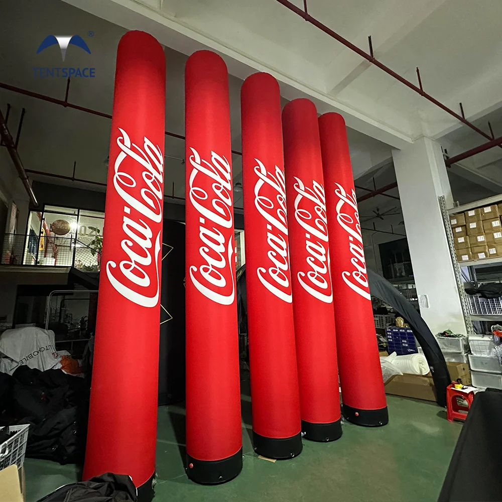 500x60 cm 15ft advertising custom LED inflatable tube light decorative inflatable  pillars LED lighting columns