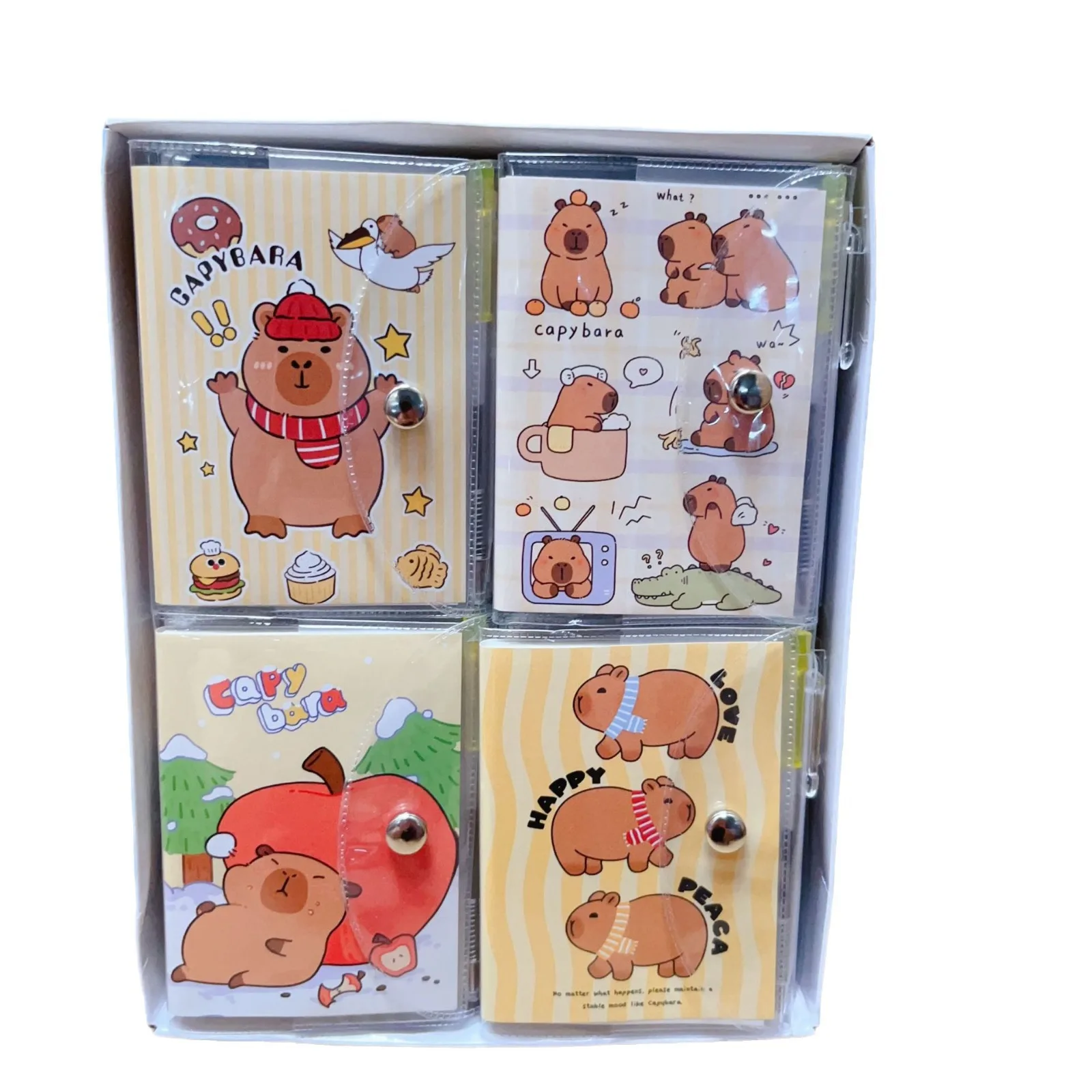 Yubon wholesale cute anime capybara labubu sanrioed 24pcs mini notebook 100k cartoon student diary portable with pen notebook