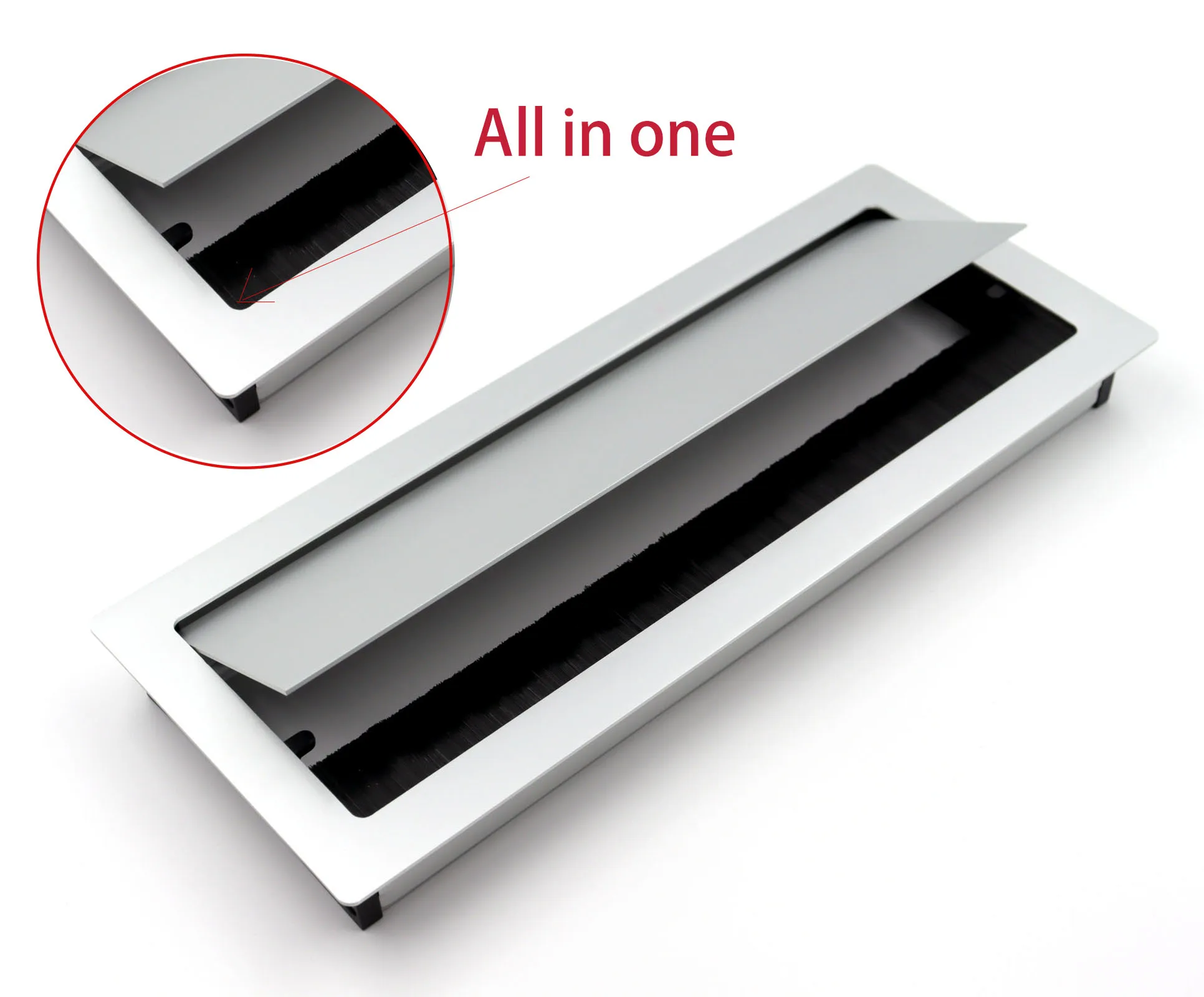Furniture Hardware Management Table Aluminum Tidy Office desktop Insert Buffer self close cable grommet Box