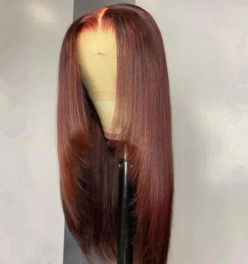 13X3Pre Plucked Mixed colorful Natural Hairline HD Synthetic Lace front hair wig for Women