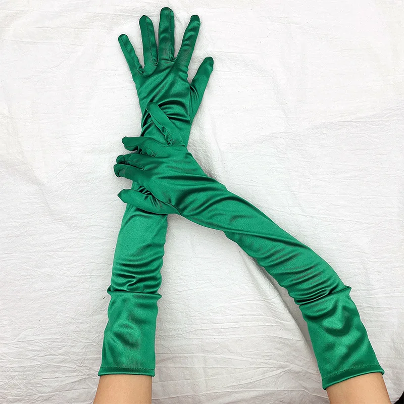 Stock Wholesale Fashion Party Wedding Long Elbow Bridal Satin Gloves For Women