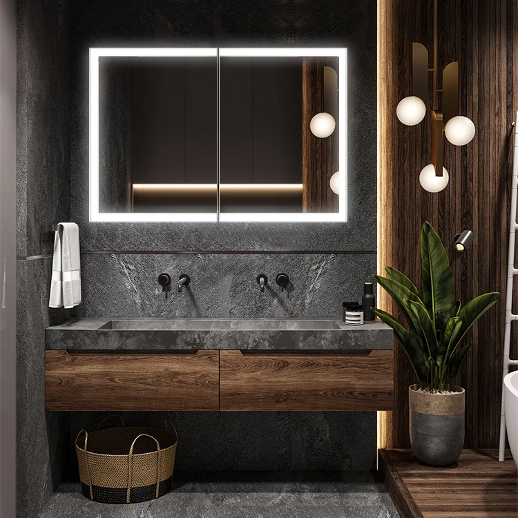 Modern Smart Mirror Vaniti Illuminated Storage Washroom Bathroom Mirror Cabinet With Led Light