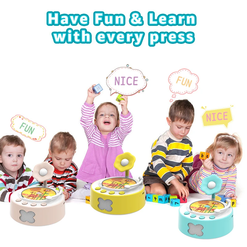 Baiyite Unisex Talking Pen Quran Easy Button Music Chain Toy for 2-4 Years Old Kids Small Dolls Voice Doctor Book Muslim Kids