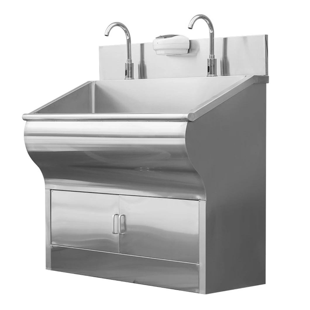 FY06188 304 Stainless Steel 3 people using Hospital Wash Basin for Cleaning Medical Washing Sink