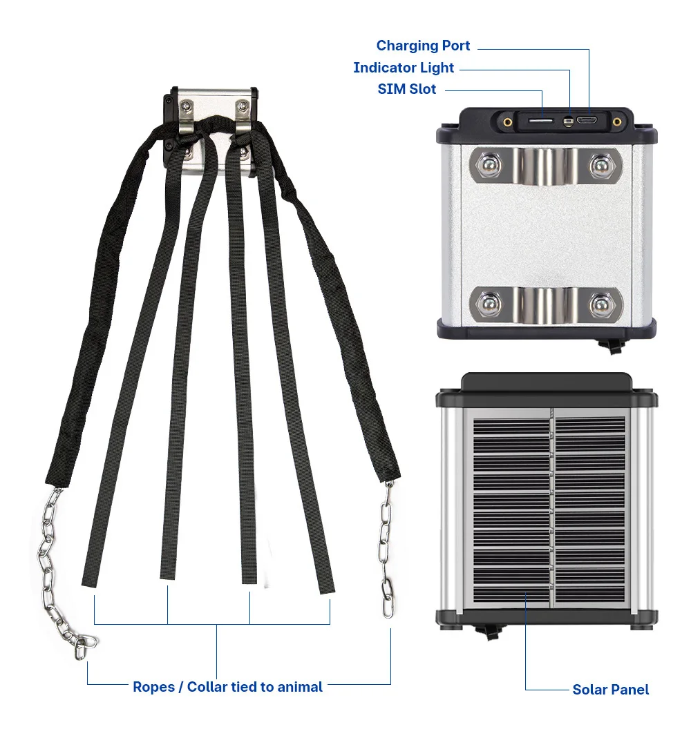 2024 Hot Selling Solar Powered 4G Cow GPS Tracker Sheep Animal B38A Mini Gps Tracker Suitable for Cattle GPS Tracking Device