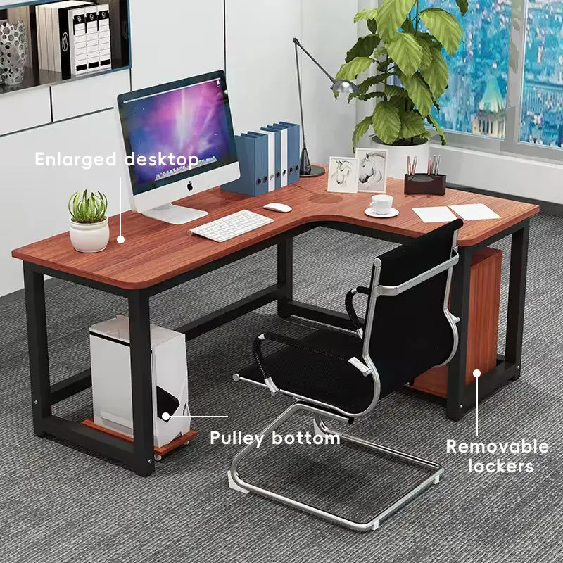 Escritorios Office Furniture L-Shape Corner Modern Design Ceo Manager Desk Eco-Friendly Solid Wood Executive Office Desk Table