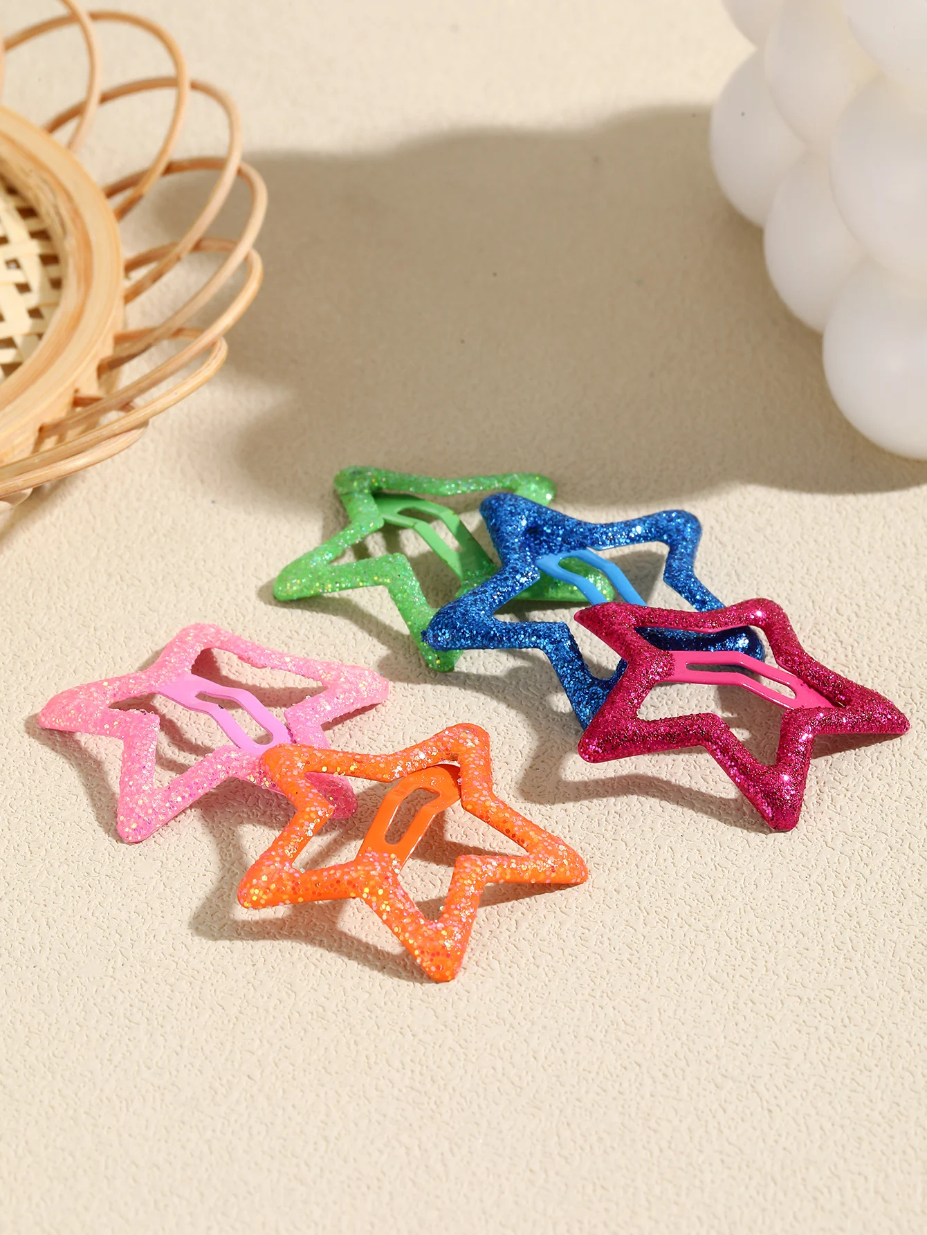 2023 hot Sales  Colorful Starfish Shape  Glittering And Beautiful Hairpin Pins Cute Clips Hair Accessories Kids For Wholesales