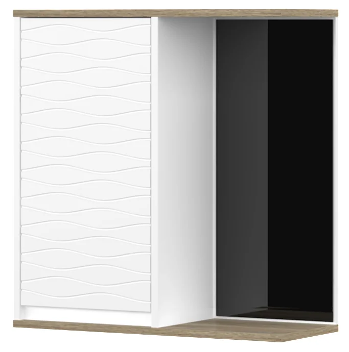 Modern 2-Door MDF Wooden Bathroom Vanity Cabinet under Sink Water Ripple Organizer Storage Furniture for Hotels