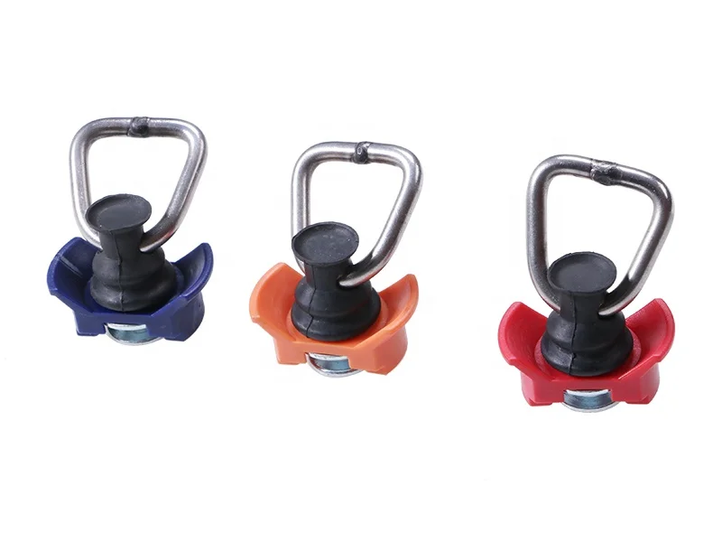 L-Track Fittings Plastic Color Single Stud Fittings with D Ring Airline Cargo Fixing Hooks