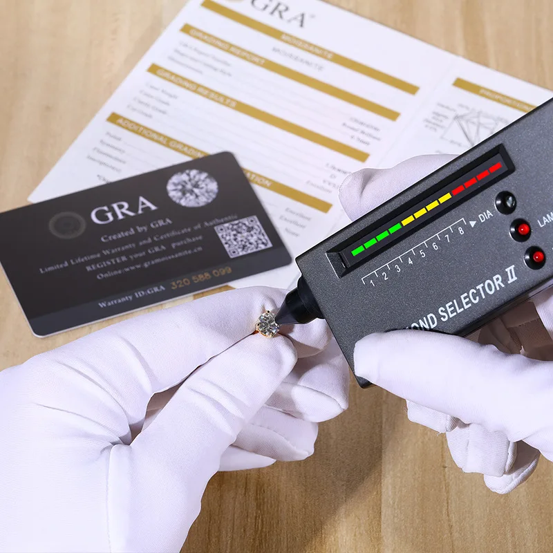 OEM moissanite earrings fine jewelry10K real gold D color moissanite solitaire lab diamond stud earrings screw back