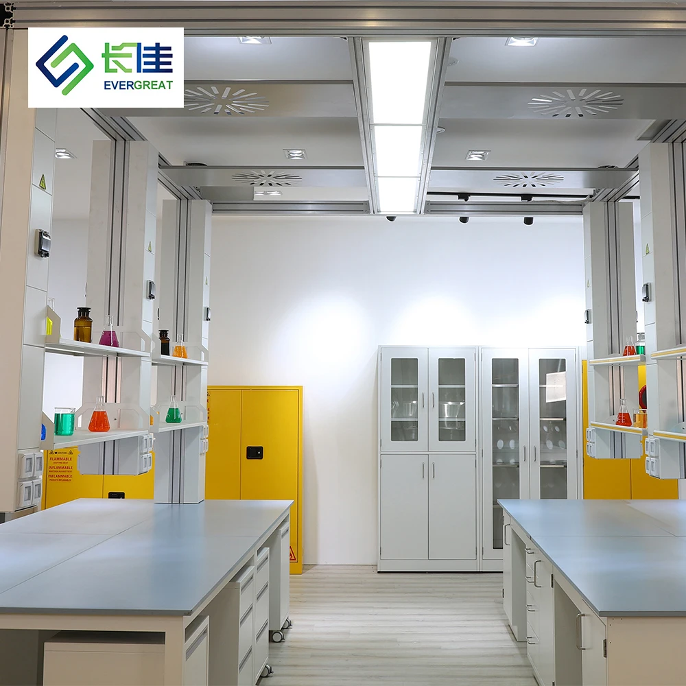 School Medical Steel H-Frame Hanging Reagent Shelf Lab Furniture Work Bench Side Laboratory Table