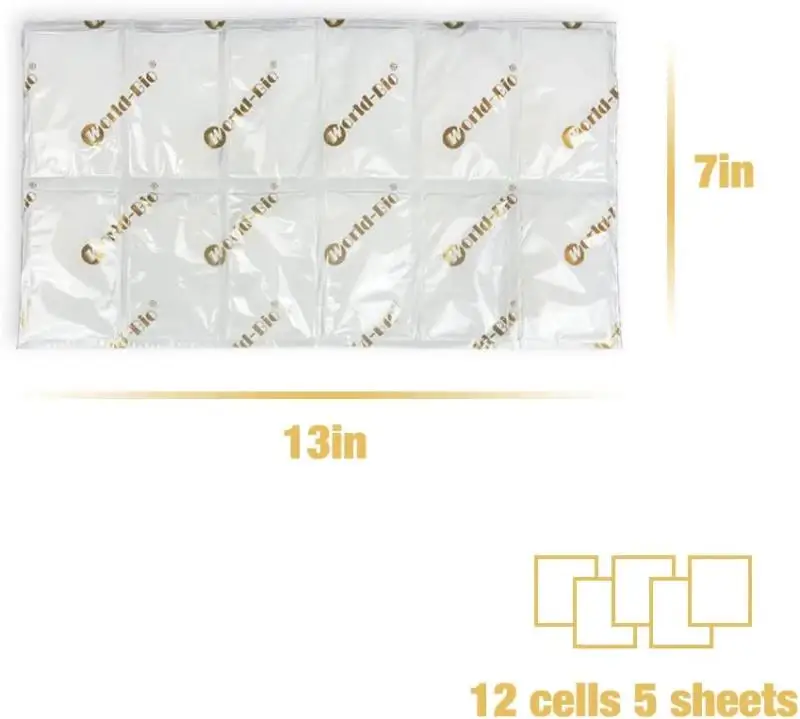 12 Sheets Disposable Cooler Bag Ice Pack Sheet and Freezer Dry Ice Pack for Shipping Frozen Food Ice Pack Sheet