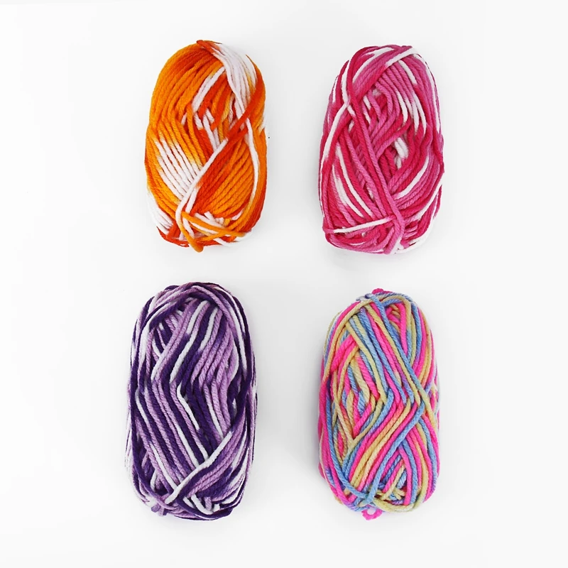 
Colorful Sectional Dyed 4Ply Fine Acrylic Yarn For Hand Knitting And Woven 