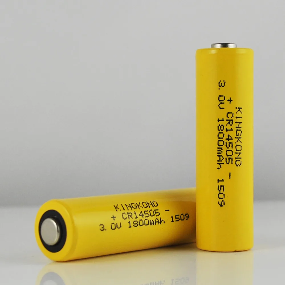 Kingkong CR14505 3.0v 1300mAh 1500mAh 1600mah 1800mAh  3V LiMnO2 Lithium li-ion LiMnO2 battery