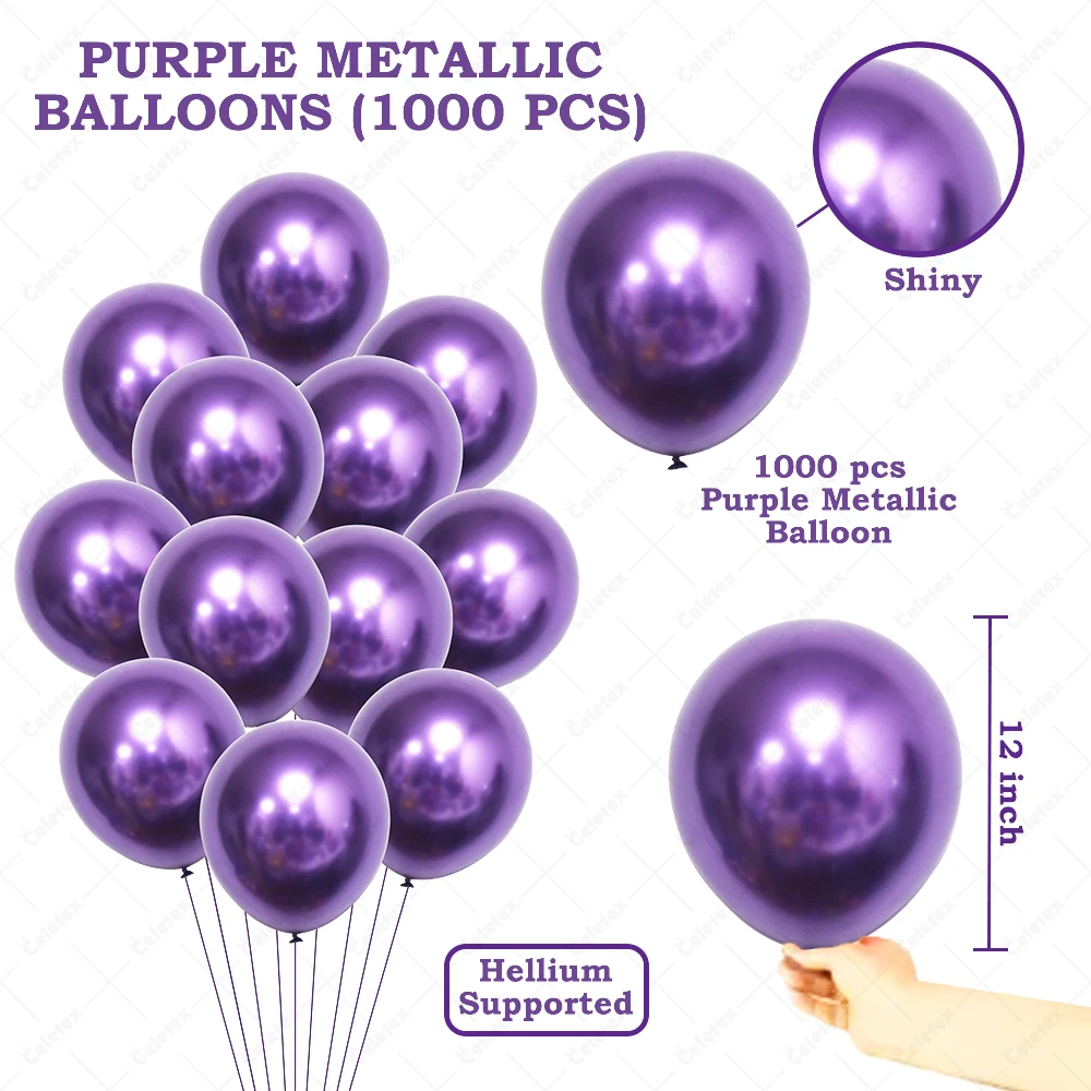 Celetex 10inch Shiny Happy Birthday Party Decoration Ballon Latex Red Pink Purple Gold Silver Metallic Balloon Latex Balloons