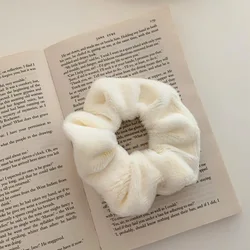 2021 Winter Warm Soft Cute Plush Scrunchie Women Girls Elastic Accessories Hair Rubber Bands Tie Hair Ring Rope Holder Headdress