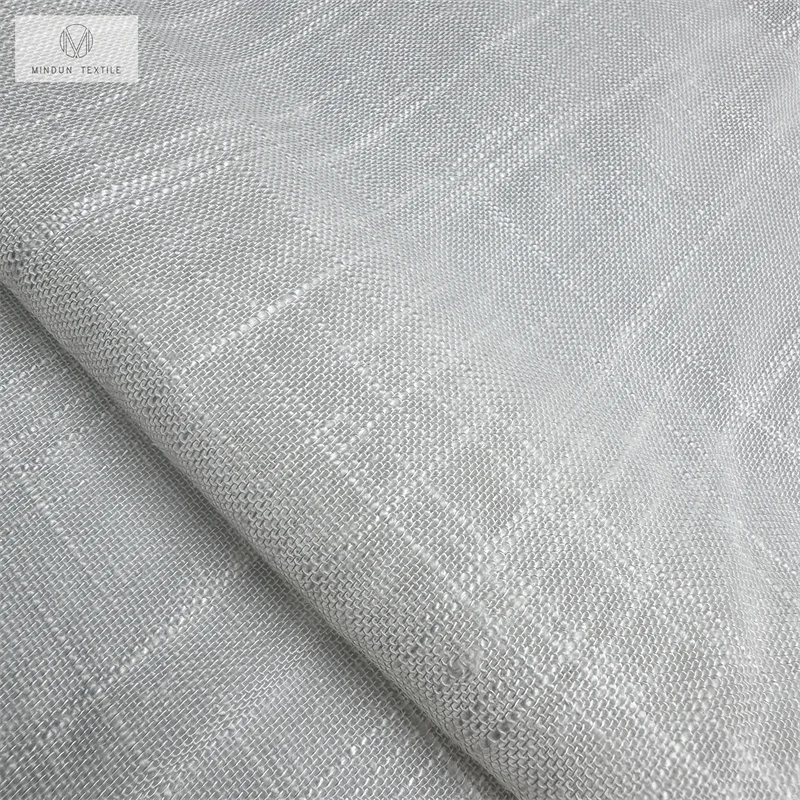 Mindun Hot Selling Linen Two-tone Chambray Style Colorful Cotton Soft Yarn Dyed Slub Linen Shirting Fabric