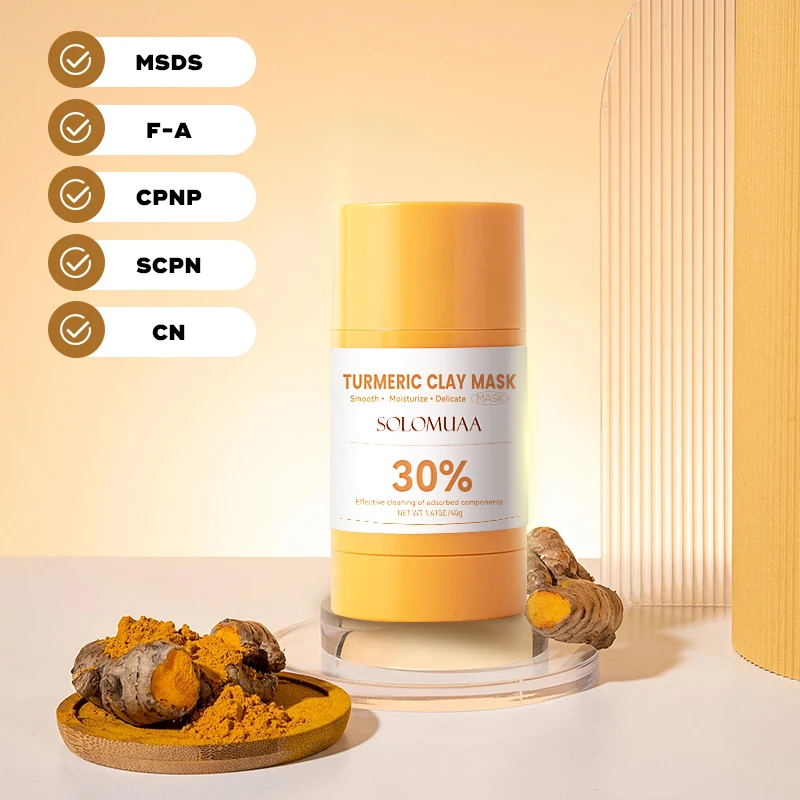 Vitamin C Face Mask Clay Stick and Turmeric for Dark Spots Dull Skin Skincare Facial Mask for Controlling Oil and Refining Pores