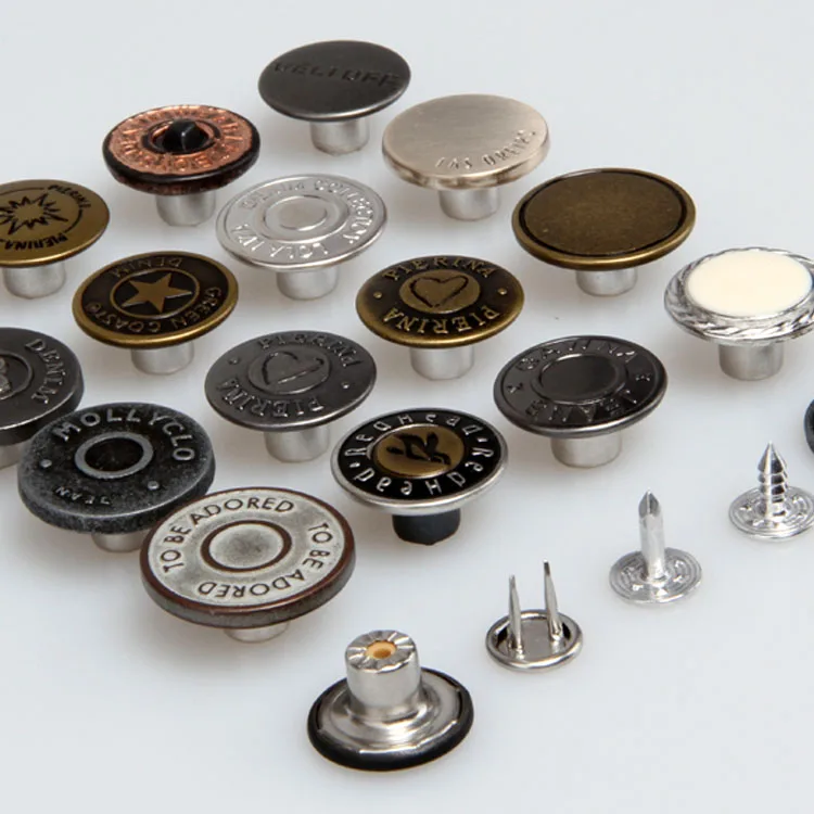 
custom fashion zamak vintage metal denim jeans buttons and rivets for jeans 