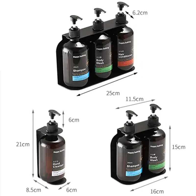 Hotel Bathroom Manual Liquid Soap Dispenser Bracket Shower Gel Soap Bottle Holder Wall Mount Shampoo Dispenser
