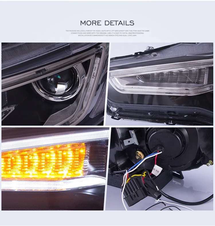 
VLAND wholesales head lamp modificada led 2008-2017 headlight FOR MITSUBISHI LANCER lancer ex 