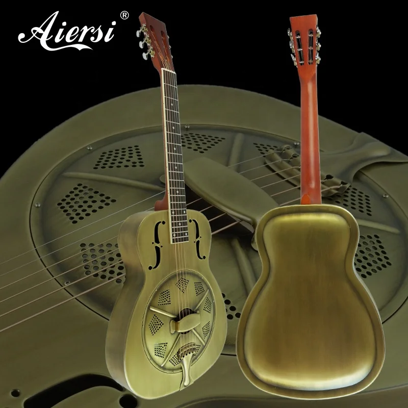 Aiersi Brand Antique Bell Brass Resonator Guitar for Sale
