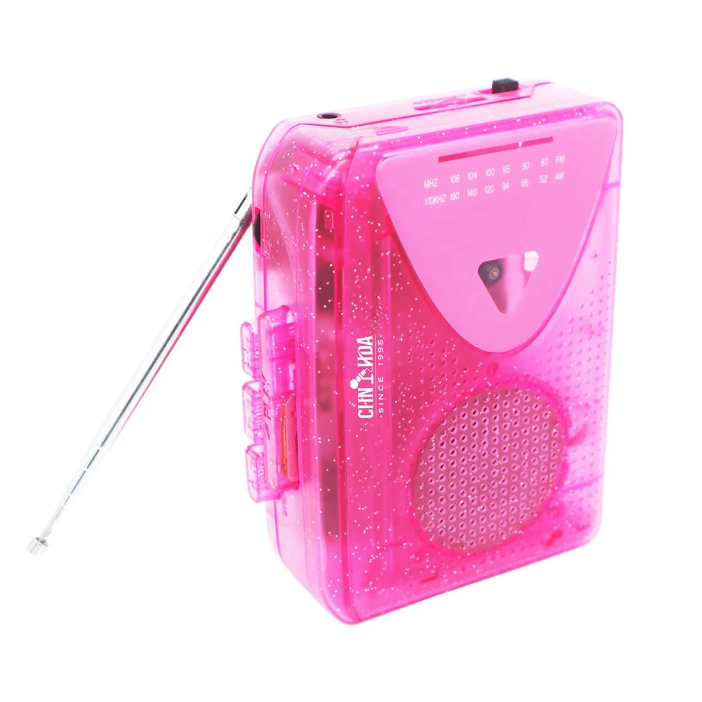 chnhda transparent cassette recorder Player fashion Recorder Player with am fm radio clear walkman player