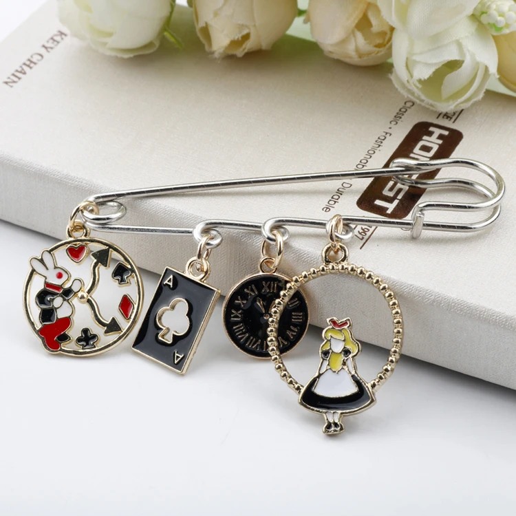 Модная Милая брошь с героями мультфильмов «Алиса» для женщин и девушек украшение