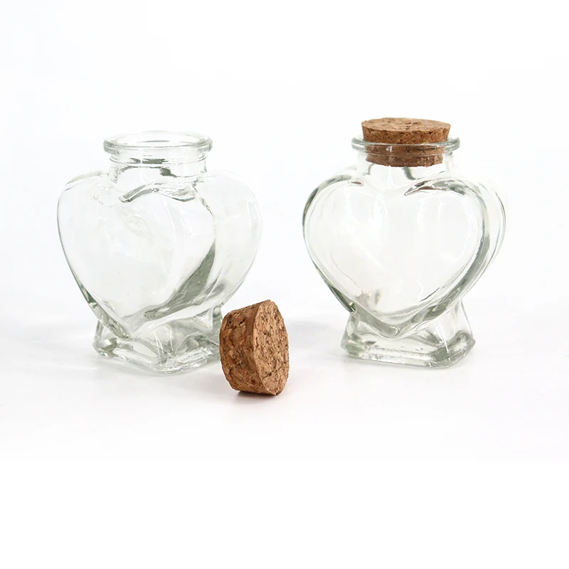 Clear Art Crafts Decorative Glass Bottles Party Favors Mini Wishing Message Glass Bottles With Cork Stopper Lid