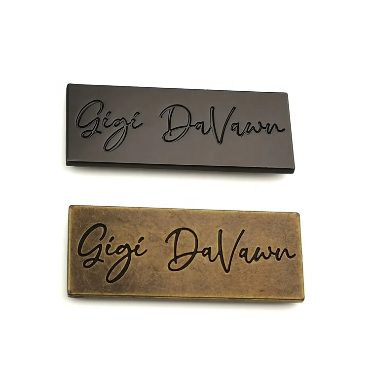 High Level Custom Metal Label Brand Logo Plate Design Tag for Handbags