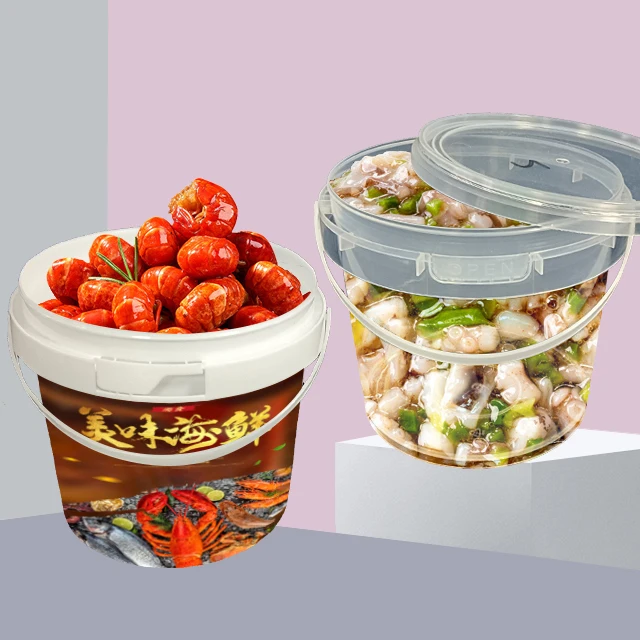 Factory custom seafood bucket Plastic Pp Pail For Food wholesale Recyclable food grade plastic buckets with lids