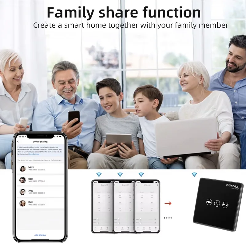 WiFi Smart Curtain Switch Wireless Glass Panel Touch Switch For Remote Control The Curtain Open Close Via Alexa Voice Control