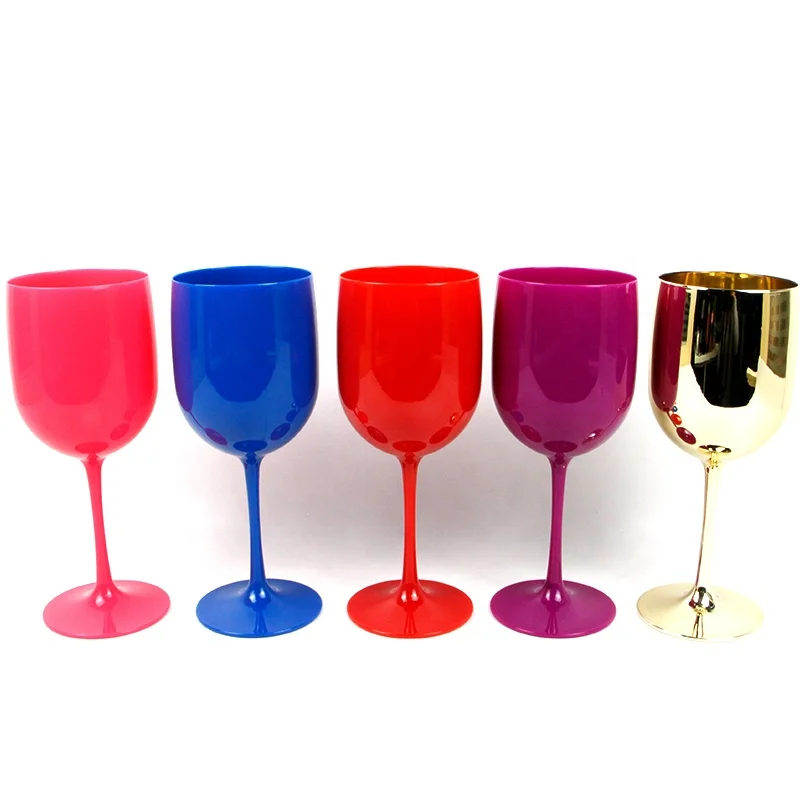 
Hot sale Party Cheap Reusable Color Plastic Red Wine Glass 
