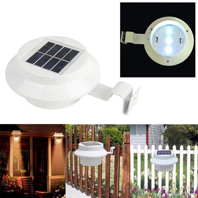 
Factory Round Post Cap Main Gate Pillar Fence Solar Powered Sensor Led Gutter Light For Garden 