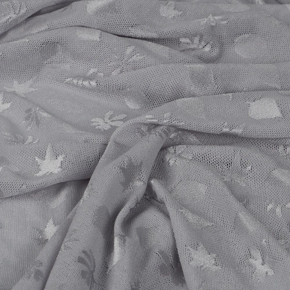 Поставщик на заказ белая 100% полиэфирная причудливая Цветочная сетчатая ткань с вышивкой