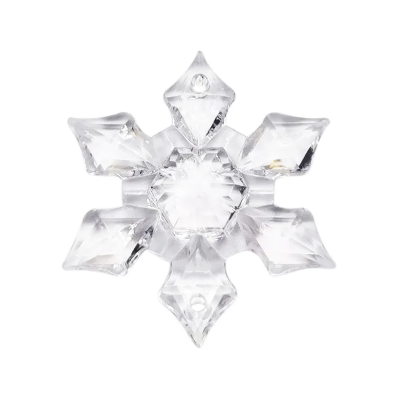 2407 zhikou Acrylic Christmas snow plastic decorative pendant Transparent six-piece jewelry
