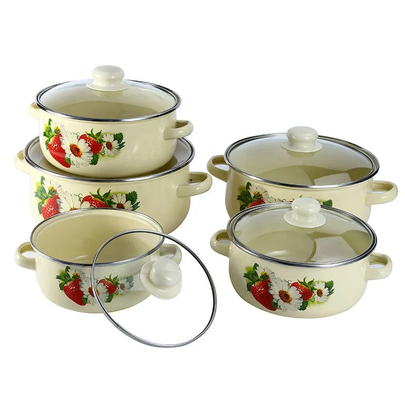 Enamel Casserole Sets 12/1416/18/20/22/24/26cm Mexico AVON Ollas de Peltre Enamel Cookware Enamel hetera sweet cottage