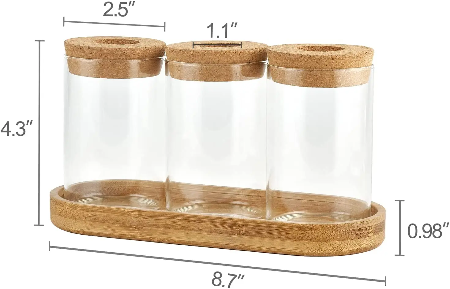 Plant Propagation Terrarium Desktop Glass Planter Station Water Planting Glass Vase with Lid and Wooden Stand for Propagating