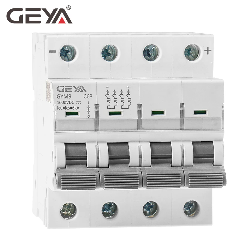 
 GEYA NEW GYM9 DC MCB 63a 250V 6kA однофазный миниатюрный автоматический выключатель MCB для солнечной системы PV выключатель цепи   (1600219966192)
