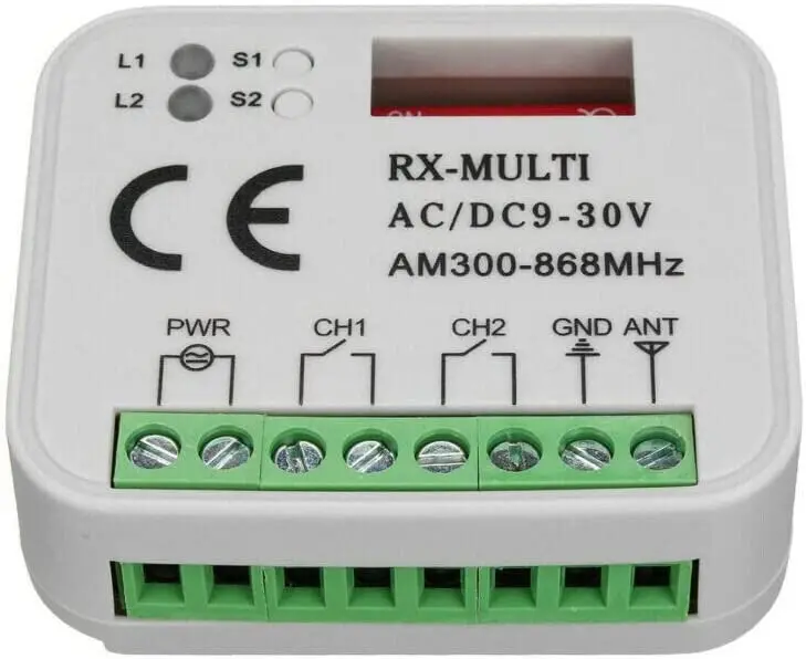 Remote control switch receiver 433MHz 868MHz 390 MHz RX multi receiver AC/DC 9-30V 300-868MHz garage gate door receiver