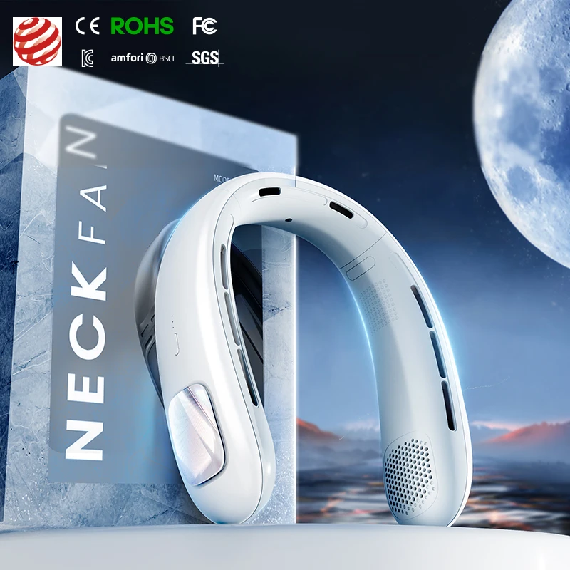 BSCI Portable Hanging Neck Fan Travel Outdoor Bladeless Personal Cooling Rechargeable Wearable Sports