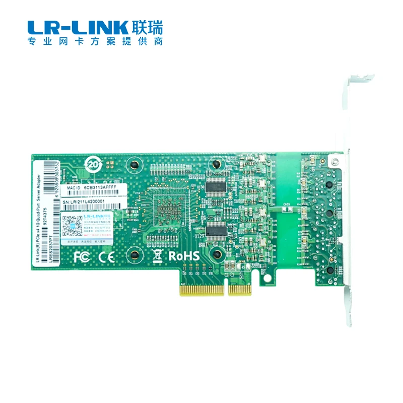 LR-LINK LRES2037PT PCI Express x4 10/100/1000 Мбит/с 4 x RJ45 портами Gigabit Lan Карта