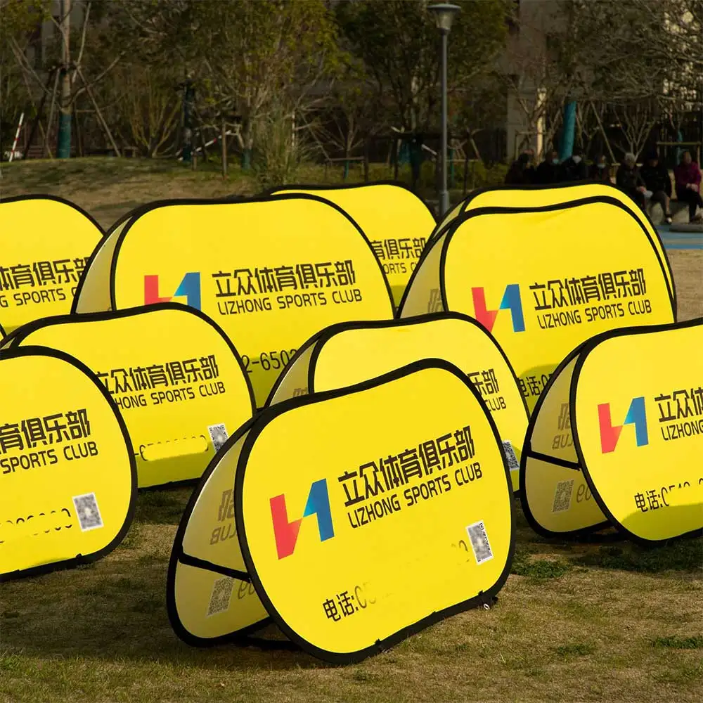 Pop Up bideline Banners портативные складные гольфисты горизонтальный экран дисплей стенд щенки баннер рамка боковой линии